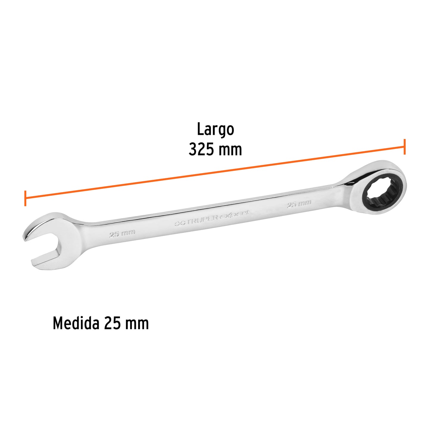 LL-1225MX Llave mixta con ratchet milimétrica 25mm TruperExpert