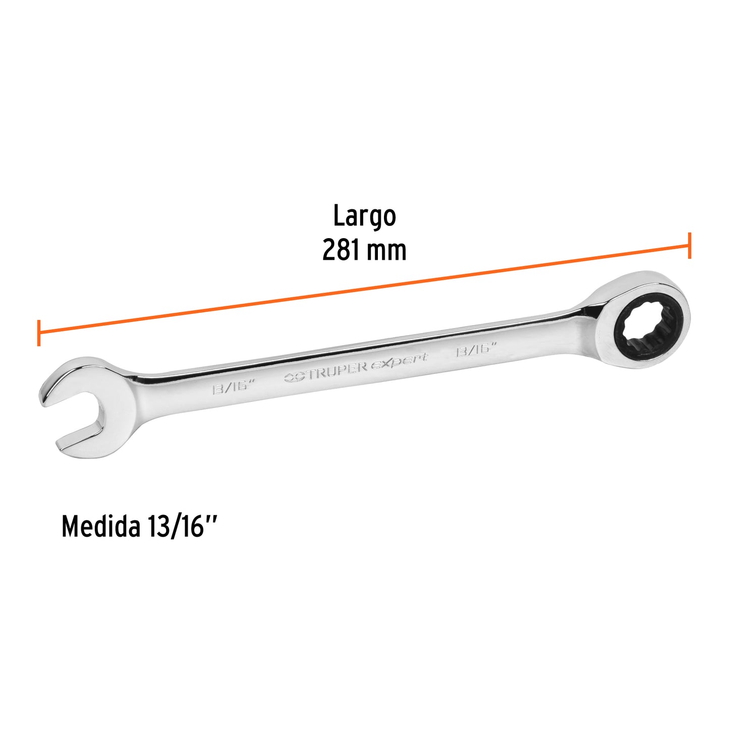 LL-1226X Llave mixta con ratchet, 13/16', Truper Expert