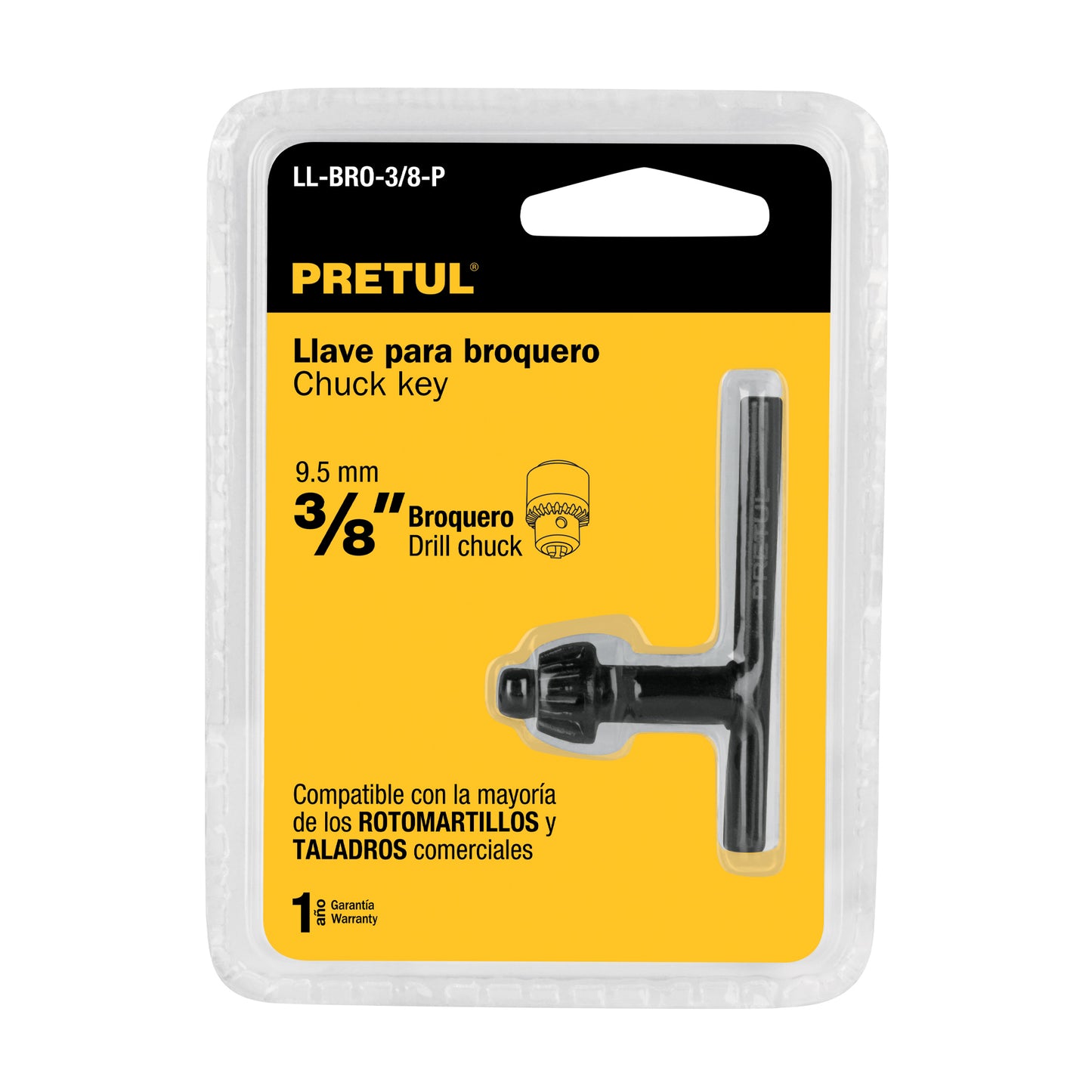 LL-BRO-3/8-P Llave para Mandril de 3/8"
