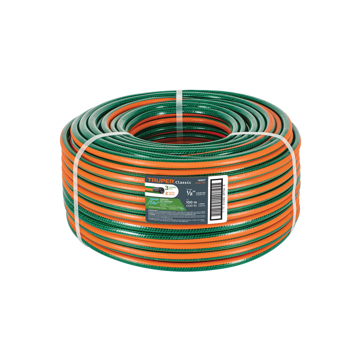 MAN-1/2R Manguera 1/2', reforzada, 3 capas