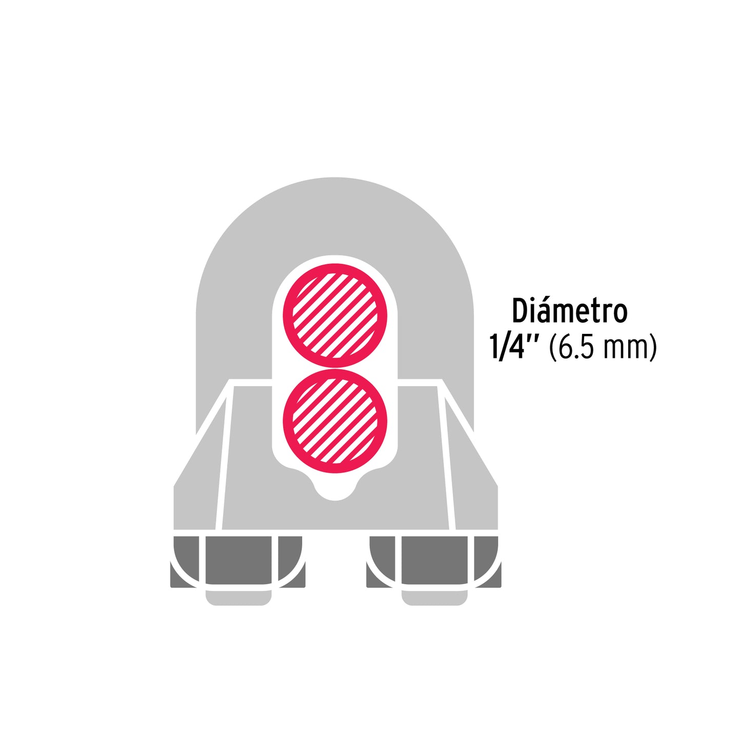 Perros-1/4 Perros para cable de 1/4" tarjeta con 2 pzas