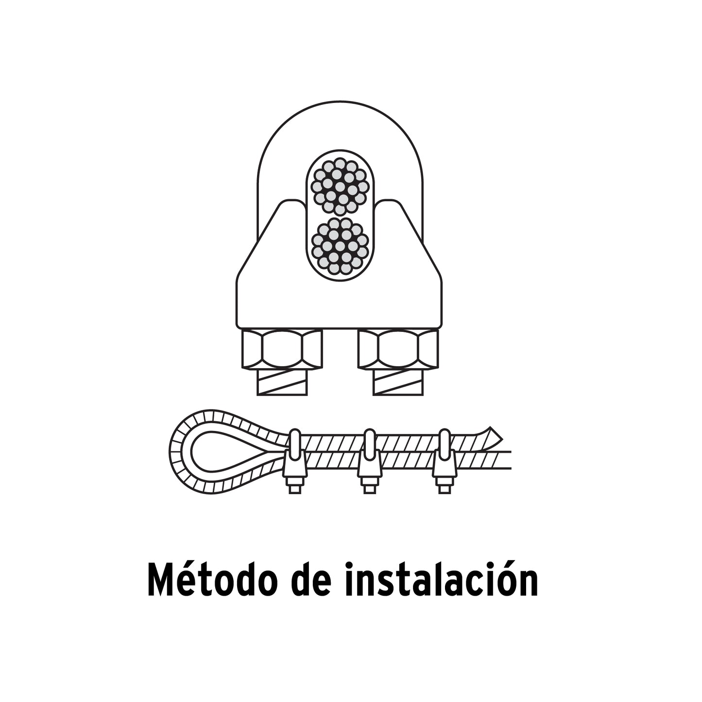 Perros-3/8 Perros para cable de 3/8" tarjeta con 1 pza