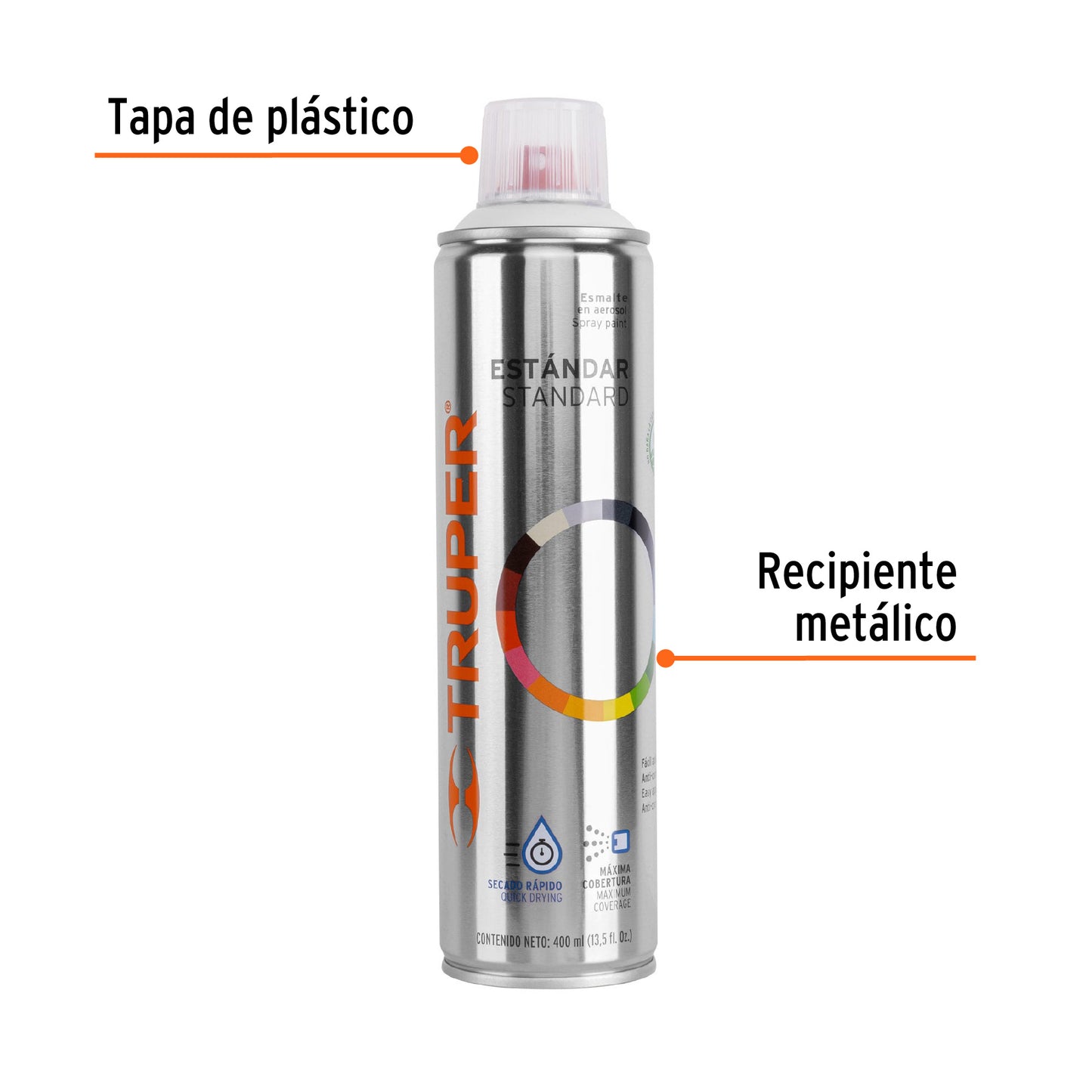 PA-BB Pintura en aerosol blanco brillante, 400 ml