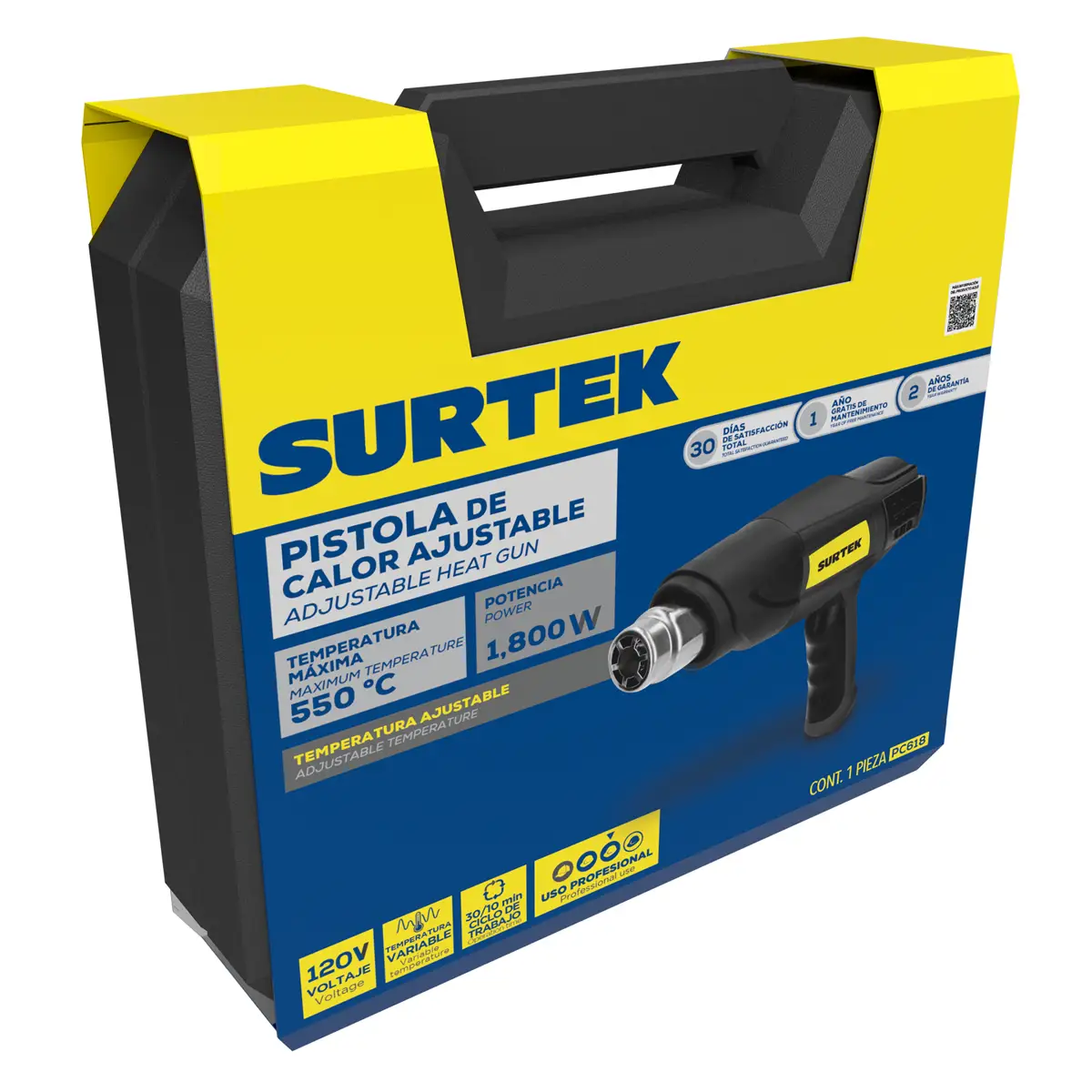 PC618 Pistola de calor 50 - 550°C 1800W ajustable