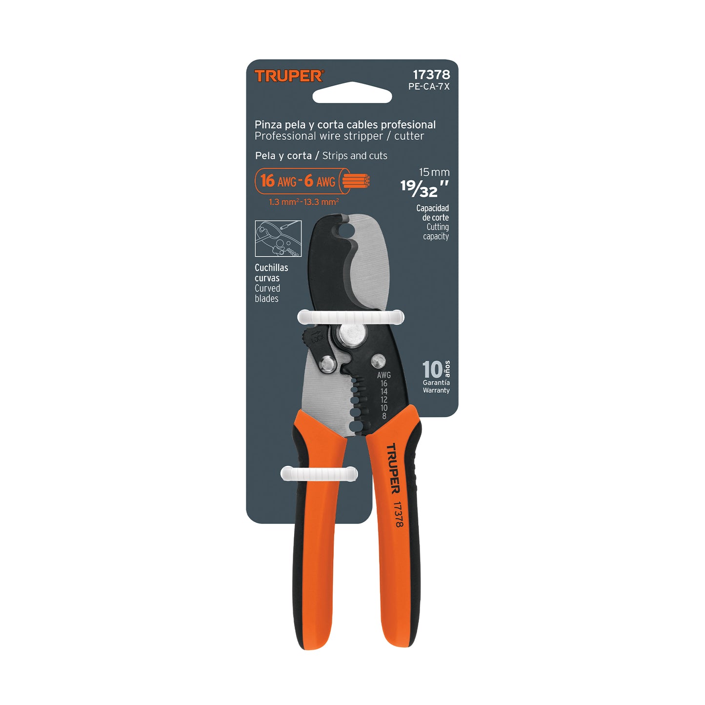 PE-CA-7X Alicate pelacable y corta cables 7", profesional