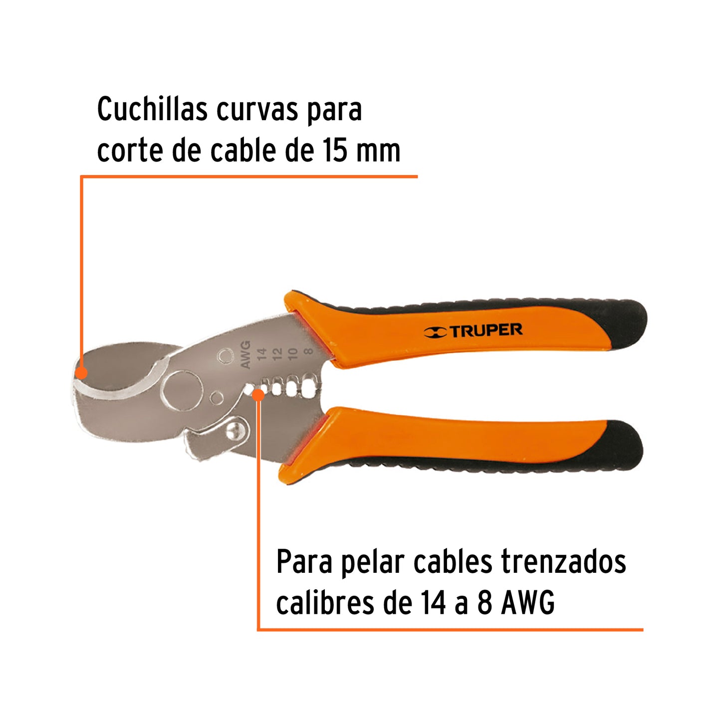PE-CA-7X Alicate pelacable y corta cables 7", profesional