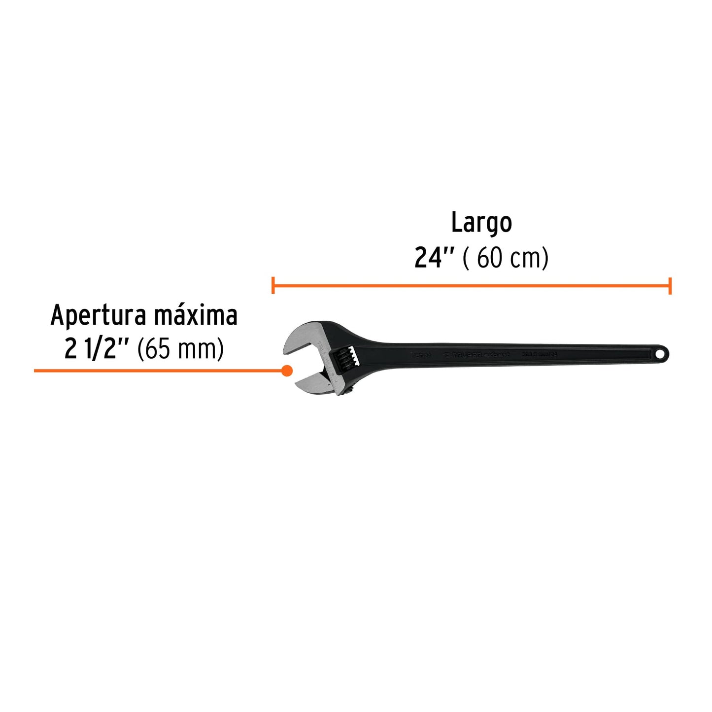 PET-24 Llave expansiva profesional, pavonada 24", Truper Expert