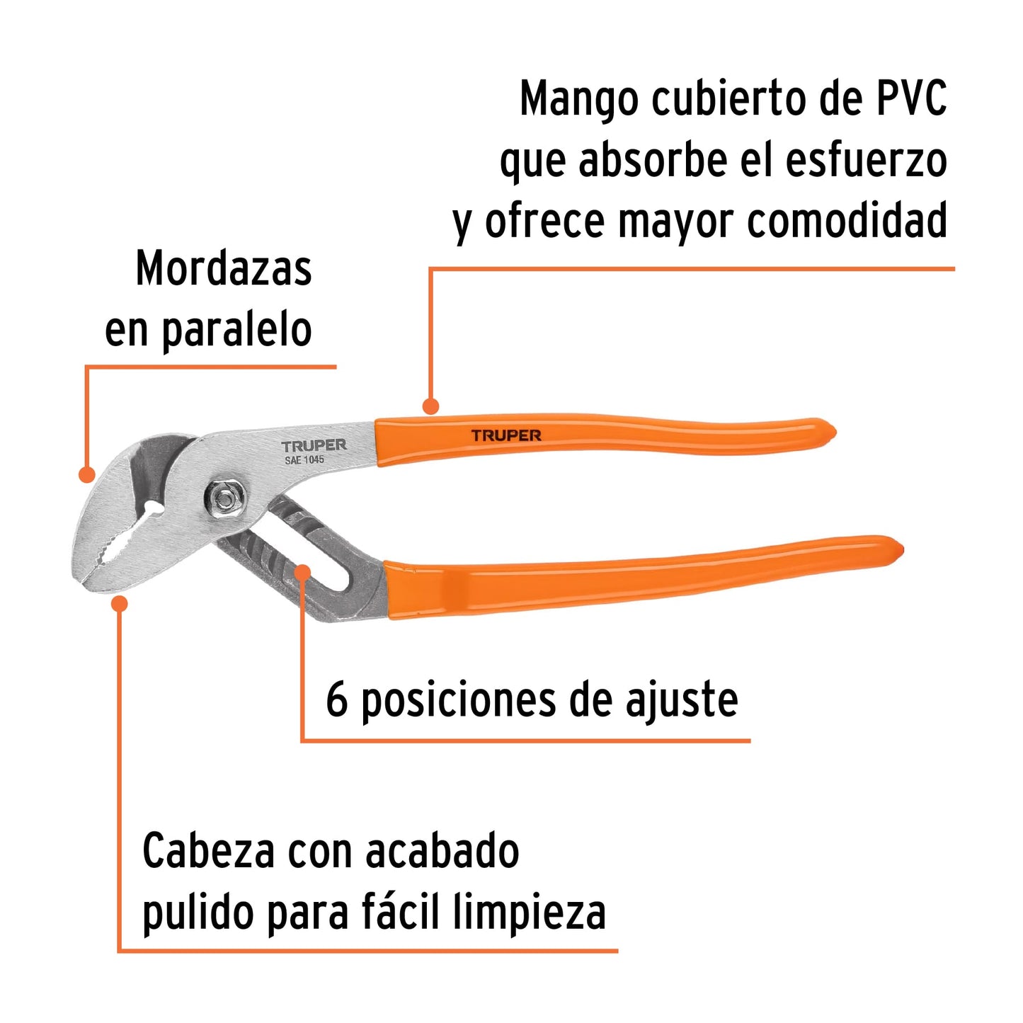 PEX-10 Alicate de extensión 10', mango de vinil