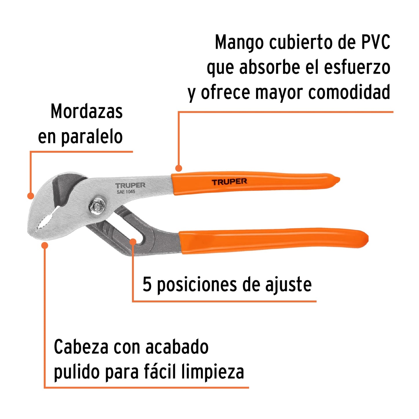 PEX-8 Alicate de extensión 8', mango de vinil