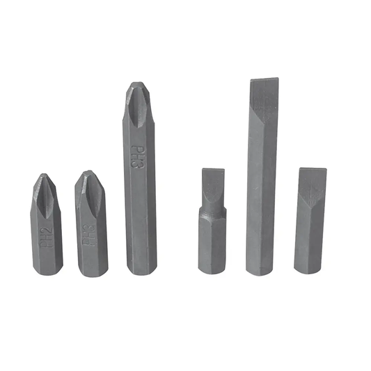 PFD10 Juego de puntas de impacto combinadas intercambiables para destornillador 6 piezas