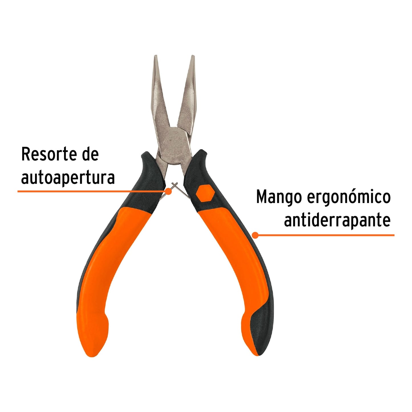 PM-PC4 Alicate miniatura punta curva 4', mango comfort grip