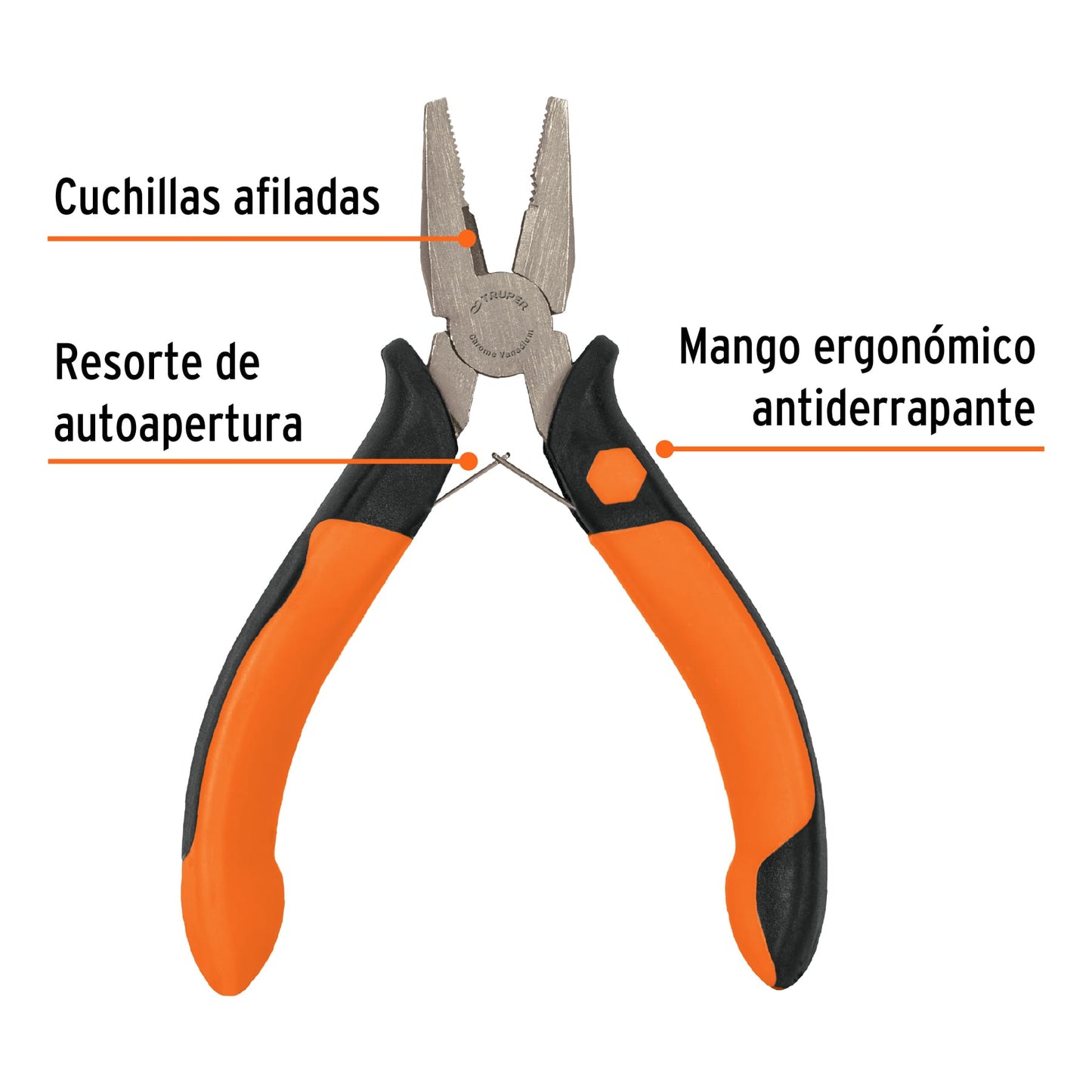 PM-PE4 Alicate miniatura de electricista 4', mango comfort grip