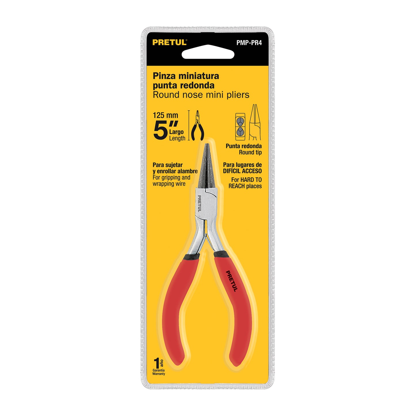 PMP-PR4 Alicate miniatura, Pretul,  punta redonda, 4'
