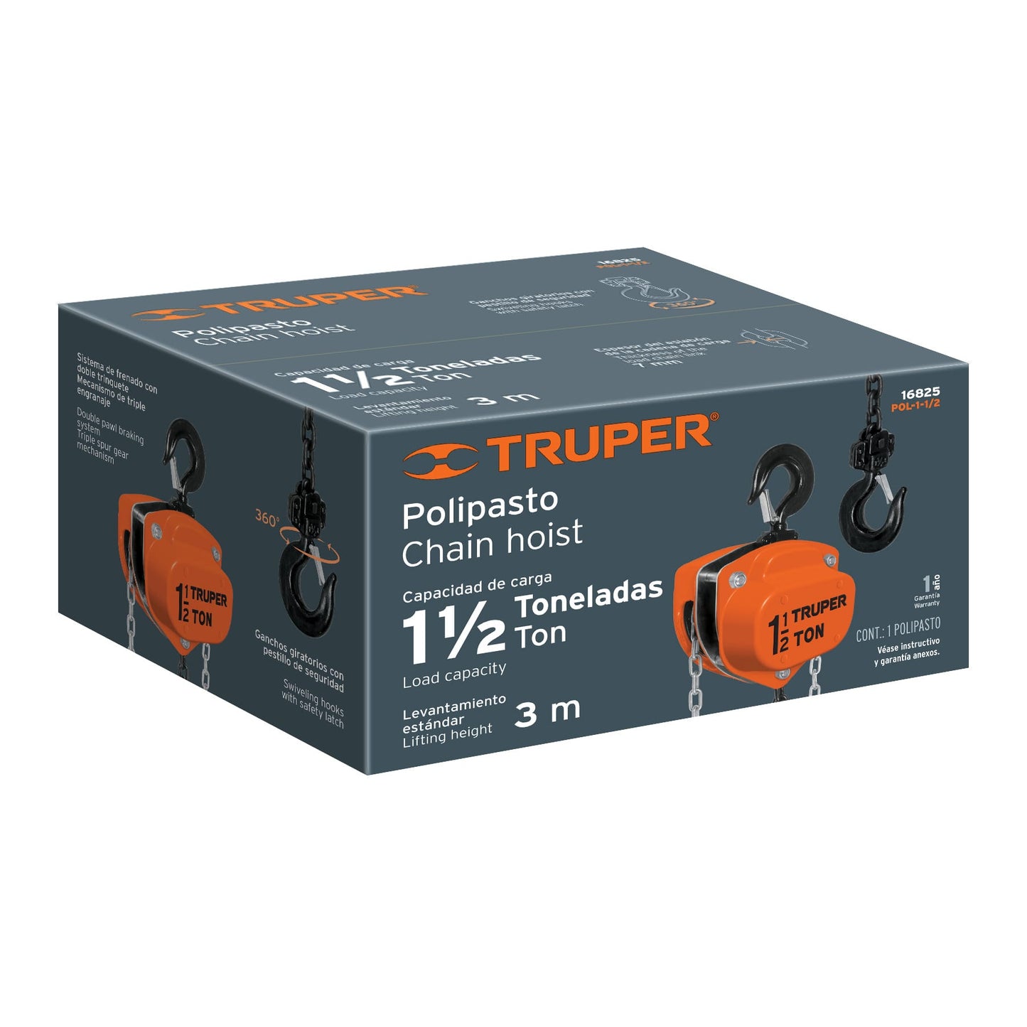 POL-1-1/2 Diferencial de 1-1/2 ton