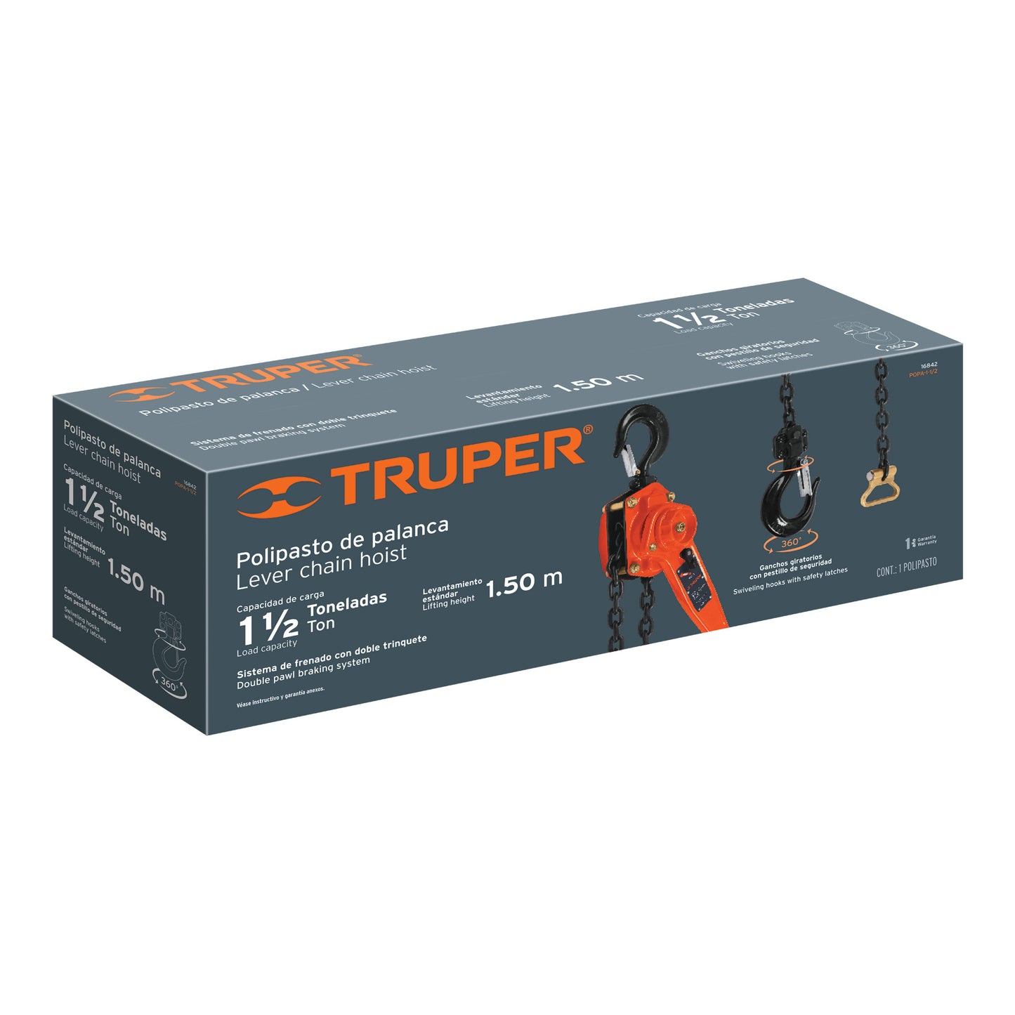 POPA-1-1/2 Diferencial de palanca, 1-1/2 ton