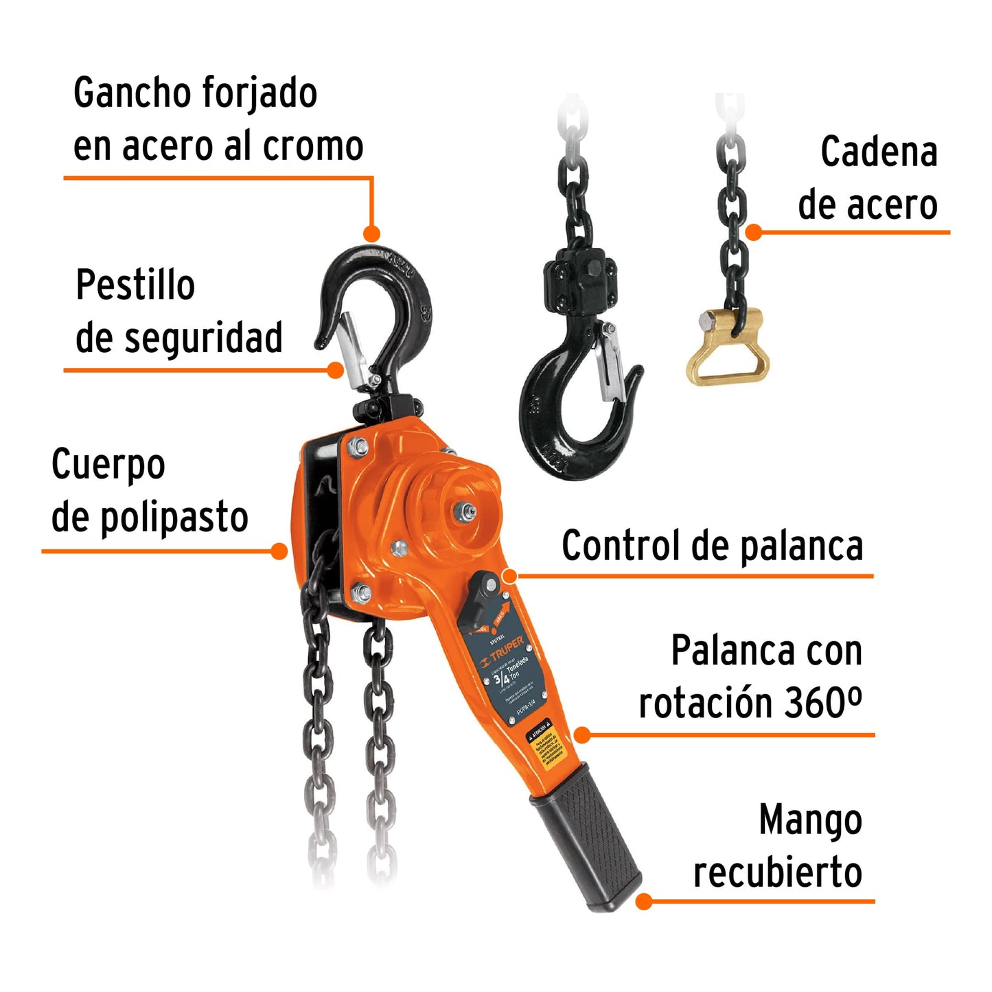 POPA-3/4 Diferencial de palanca, 3/4 ton