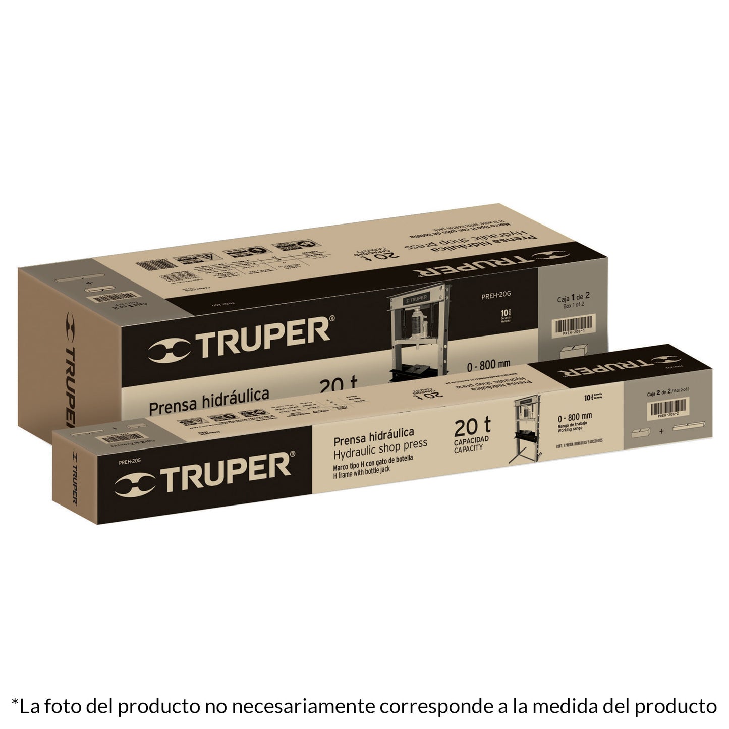 PREH-30G Prensa hidráulica 30 toneladas con gato de botella