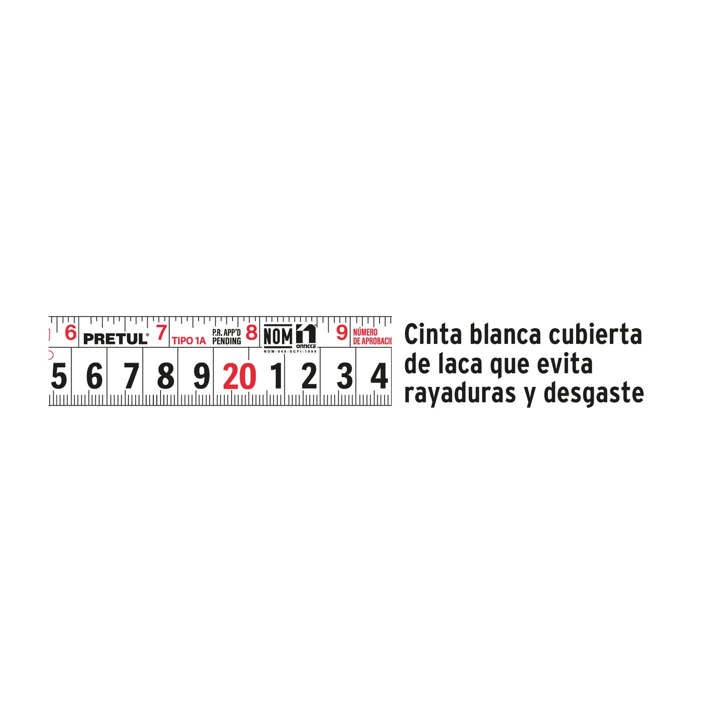 PRO-8ME Flexómetro, amarillo, 8m, cinta 1", Pretul, tarjeta plást