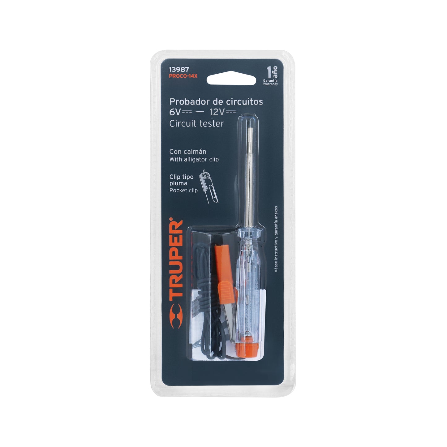 PROCO-14X Tester 14 cm, con caimán, tipo esfero