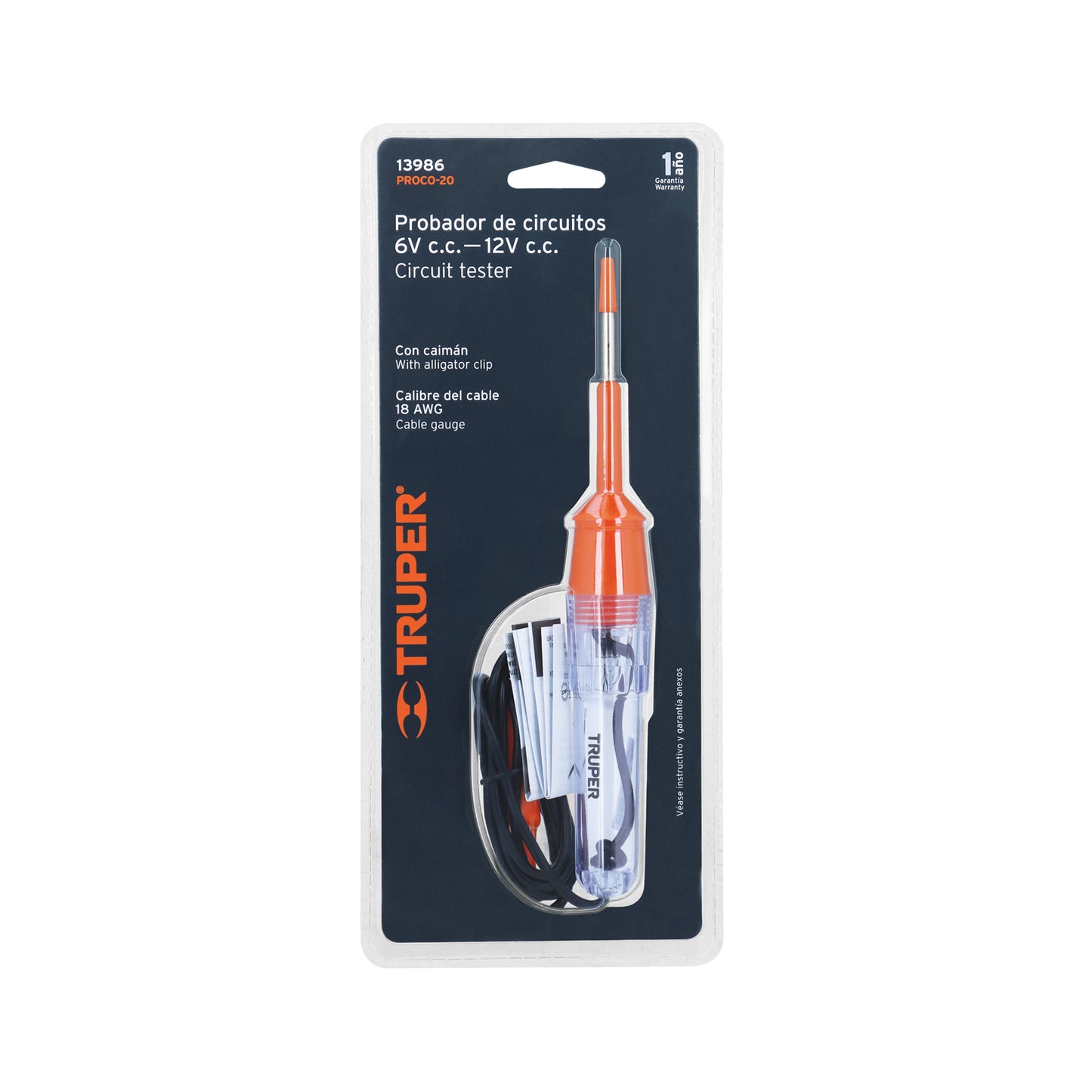 PROCO-20 Tester 12V 20 cm, con caimán