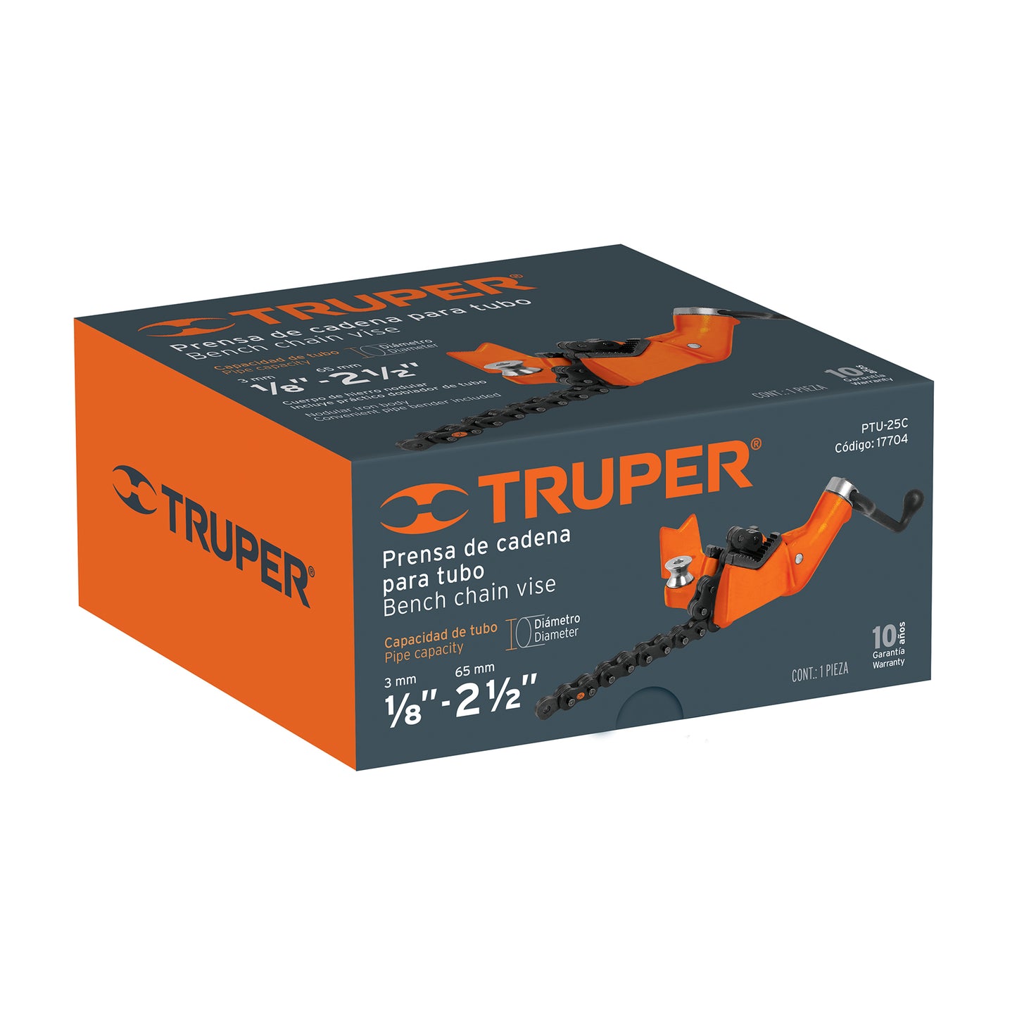 PTU-25C Prensa de cadena para tubo 2-1/2"