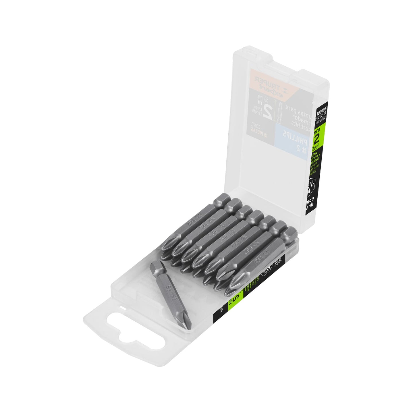 PUDE-1202-15 Puntas Phillips #2, 2', estuche con 15 piezas, Expert