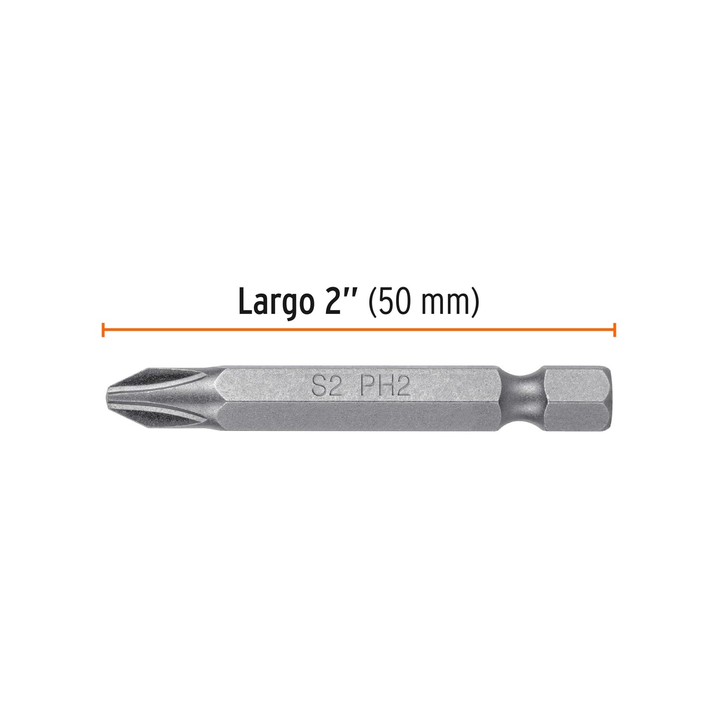PUDE-1202-50 Puntas Phillips #2, 2', estuche con 50 piezas, Expert