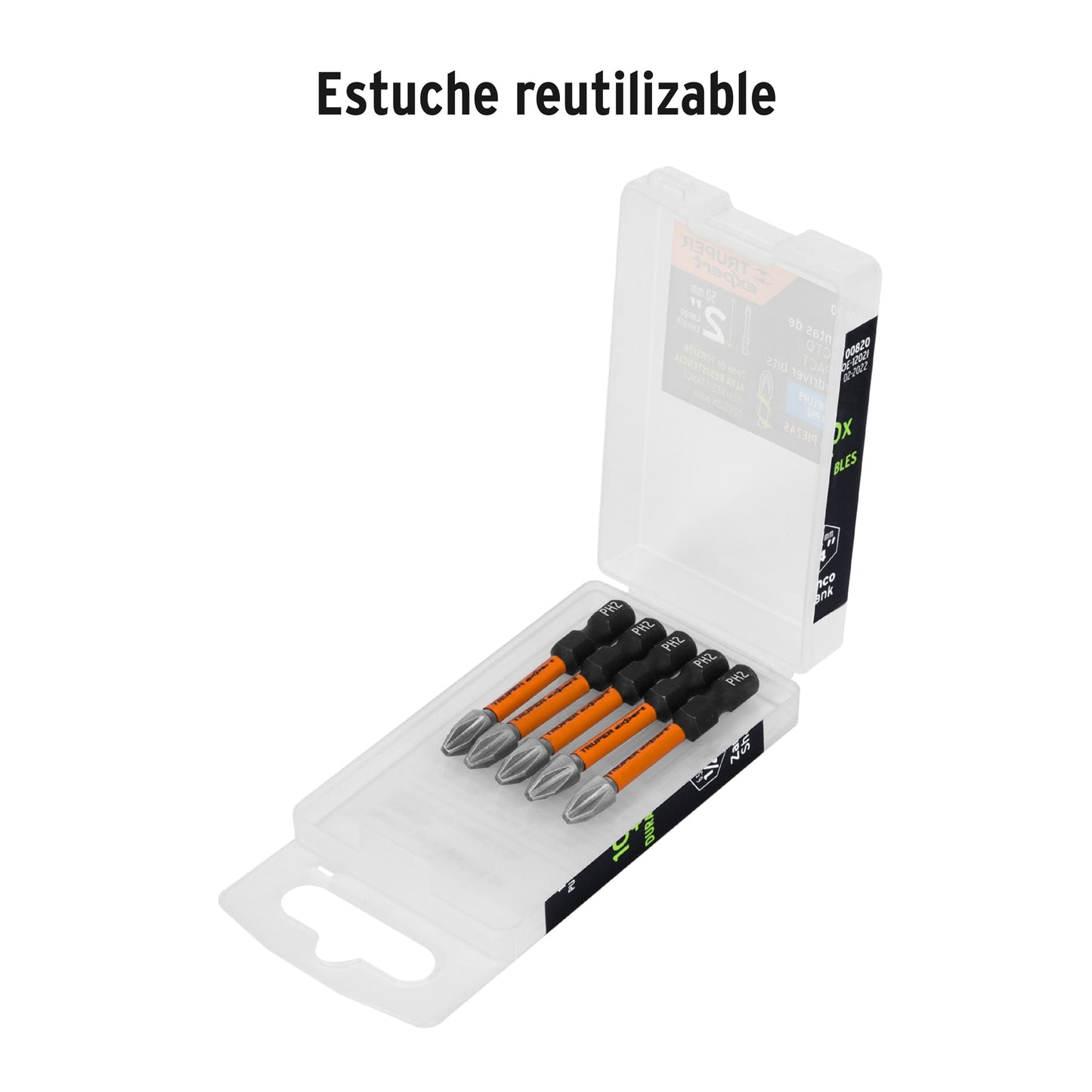 PUDE-1202I Juego de 5 puntas de impacto Phillips PH2 x 2',Truper Expert