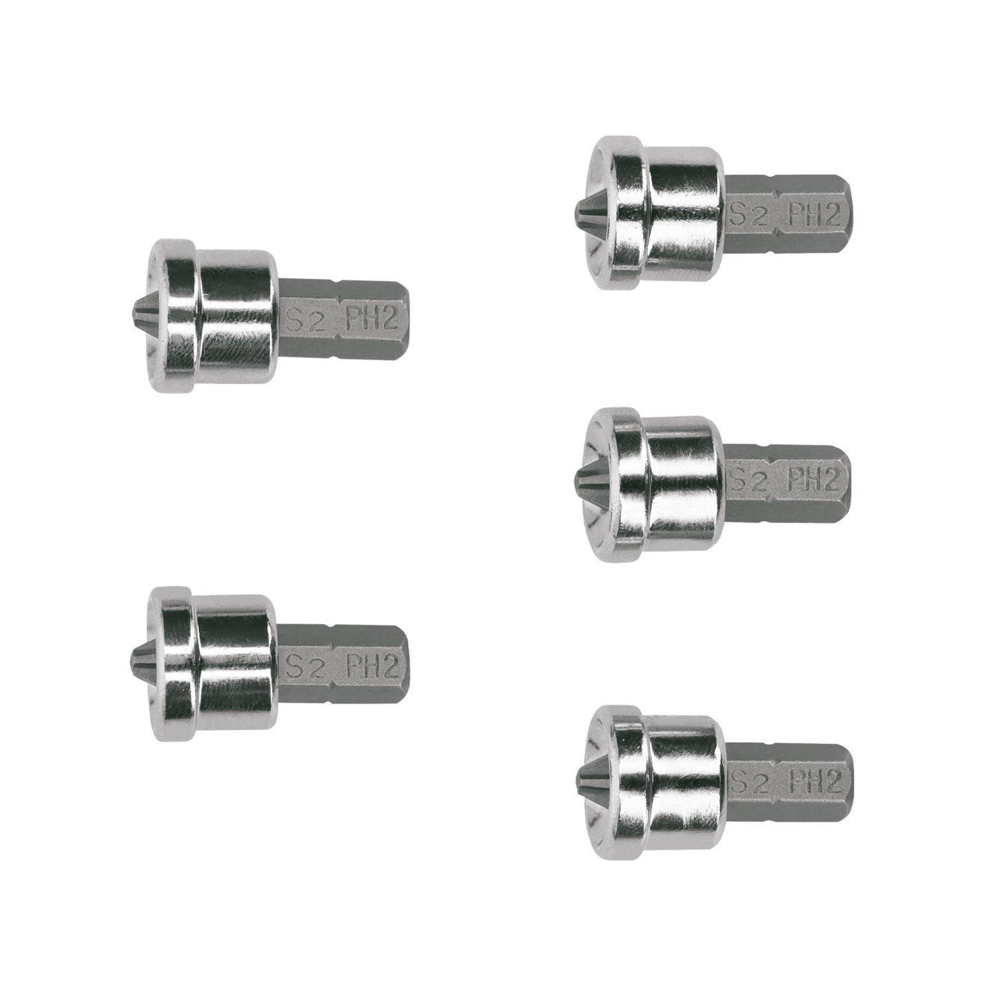 PUDE-1205 Puntas Phillips #2, 1' p/tablaroca, estuche con 5 piezas