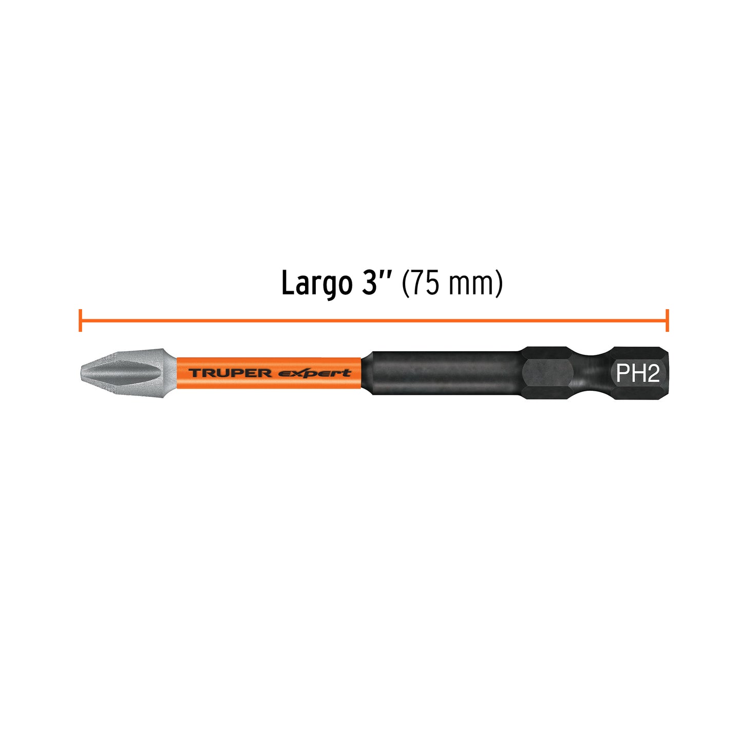 PUDE-1302I Juego de 5 puntas de impacto Phillips PH2 x 3',Truper Expert