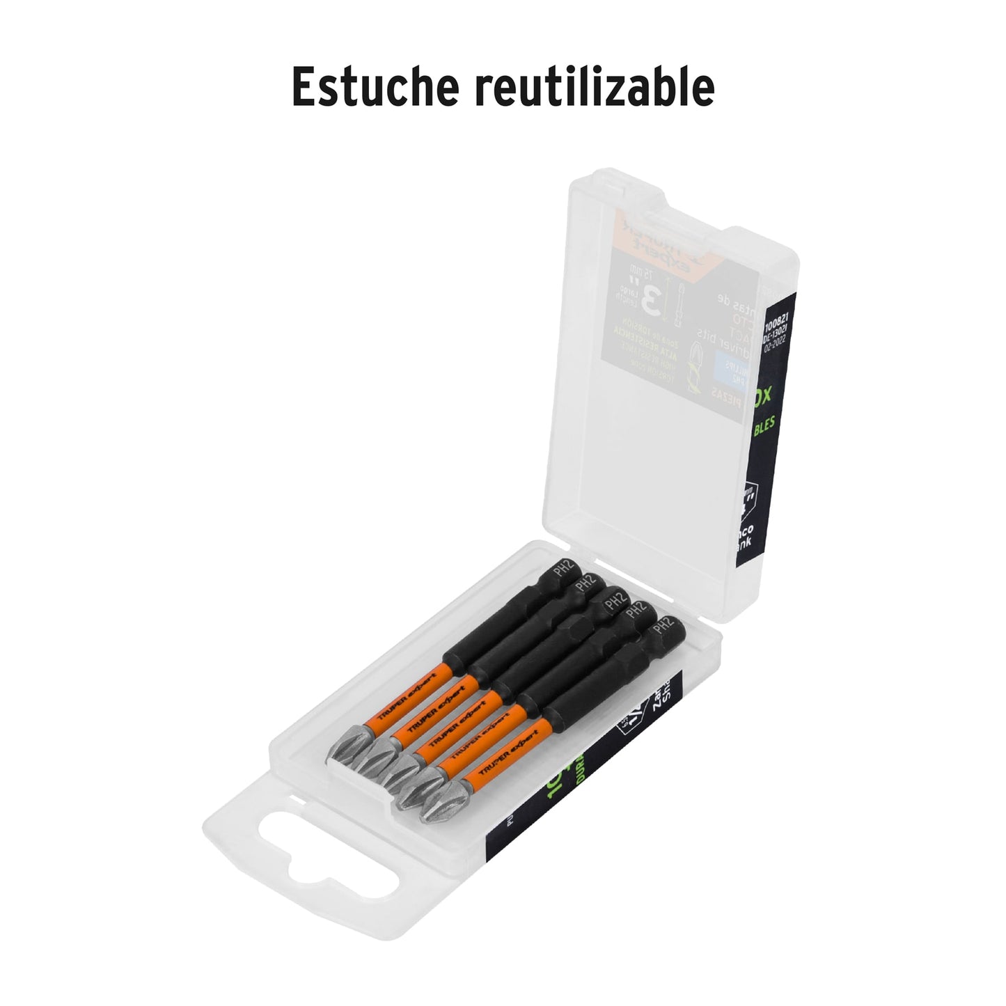 PUDE-1302I Juego de 5 puntas de impacto Phillips PH2 x 3',Truper Expert