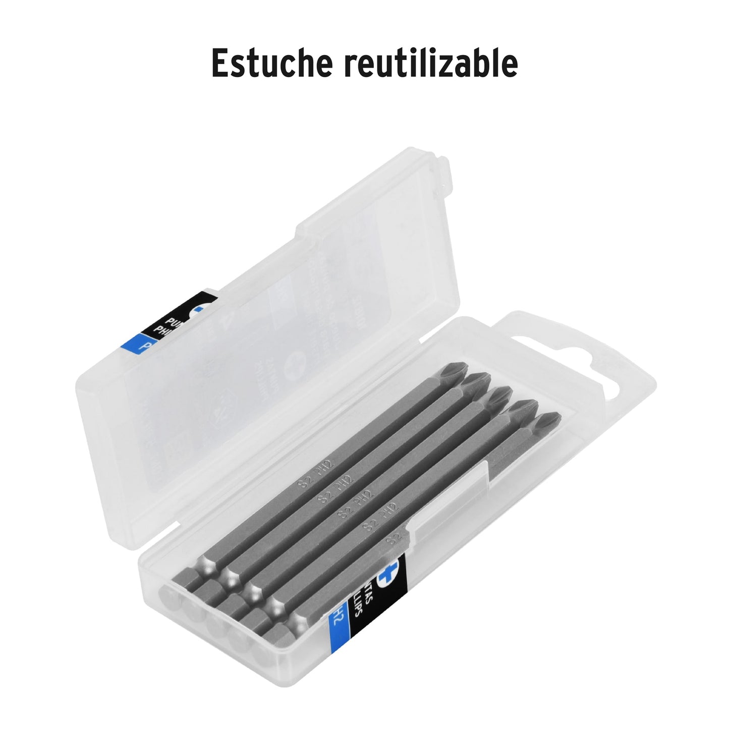 PUDE-1402 Puntas para desarmador Philips #2 largo 4', 5 pzas, Expert