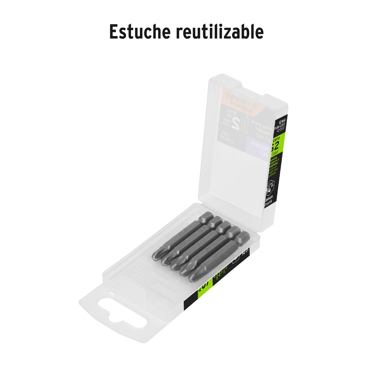 PUDE-2203 Puntas Pozidriv #3, 2', estuche con 5 piezas, Expert