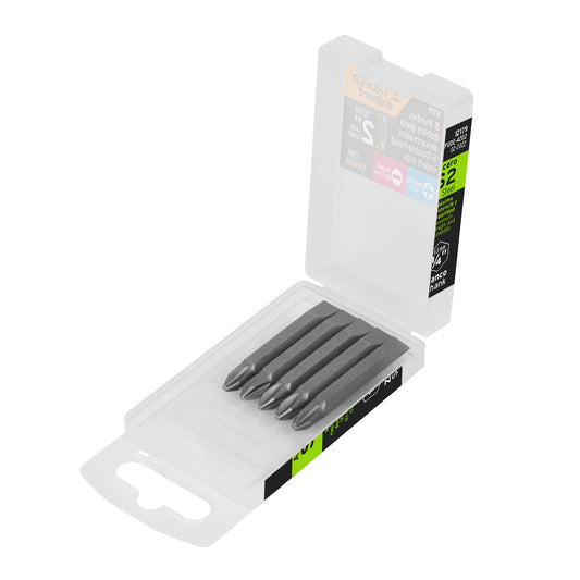 PUDE-4202 Puntas dobles Phillips #2,plana 9/32, 2', estuche 5 piezas