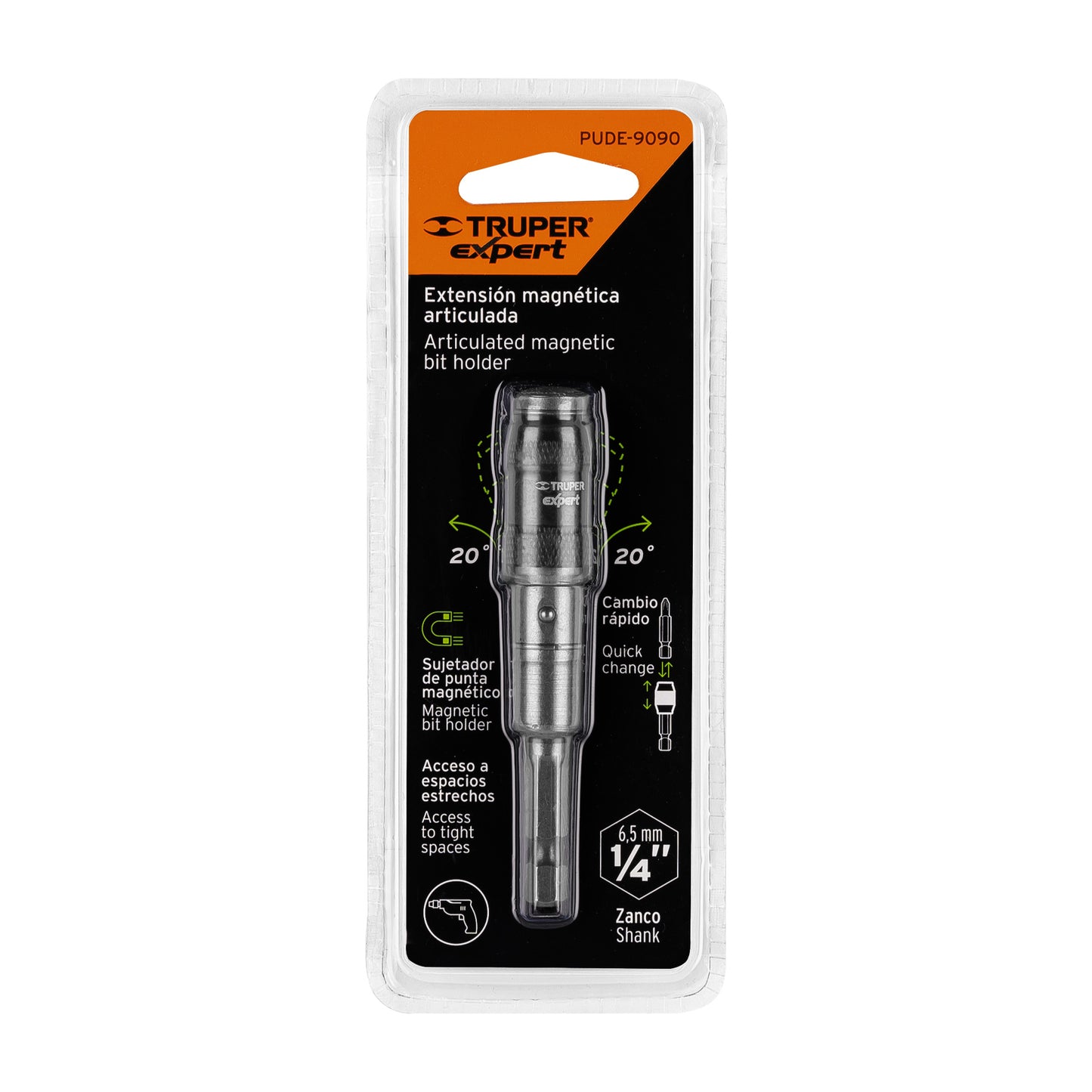 PUDE-9090 Extensión magnética articulada de poder, 90 mm, Expert