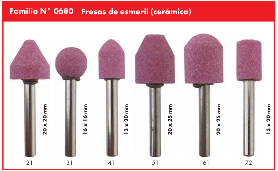 0680-72 Fresa cerámica 23 X 20 mm G30 vástago 1/4" Würth