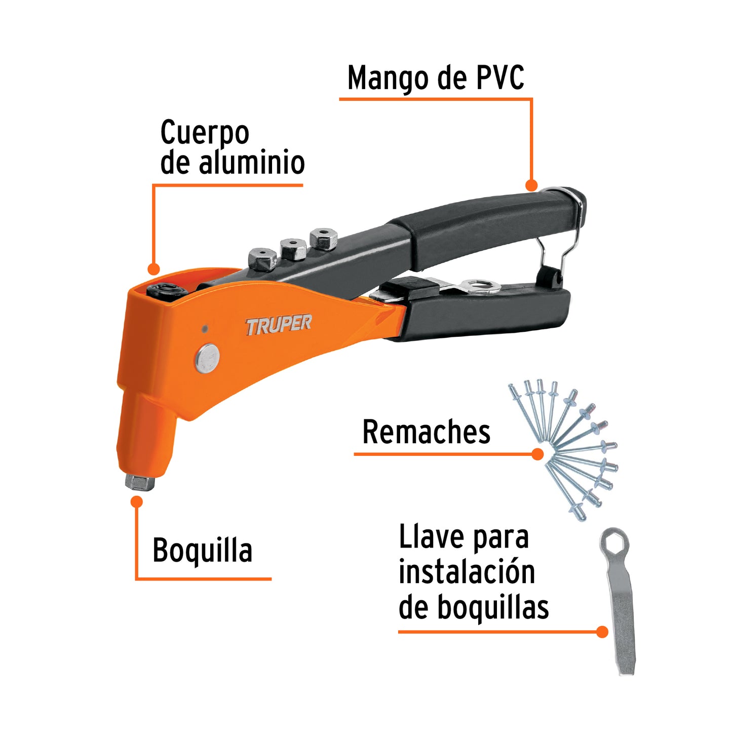 RE-9X Remachadora profesional 10", con remaches