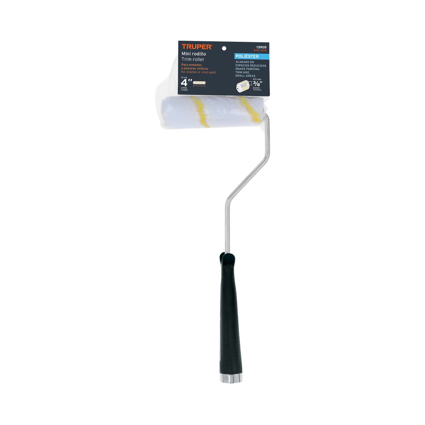 ROPI-420N Mini rodillo para pintar, felpa 4 x 3/8", de nylon