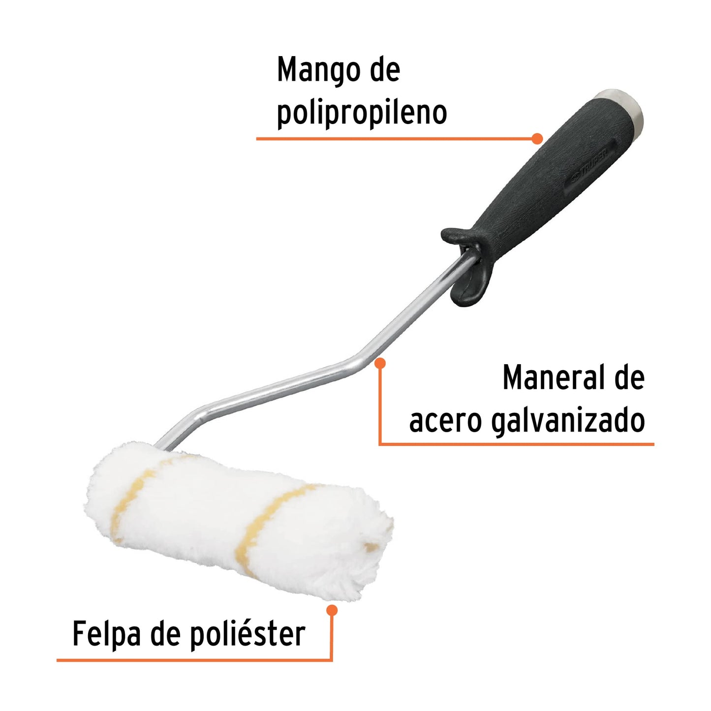 ROPI-420N Mini rodillo para pintar, felpa 4 x 3/8", de nylon