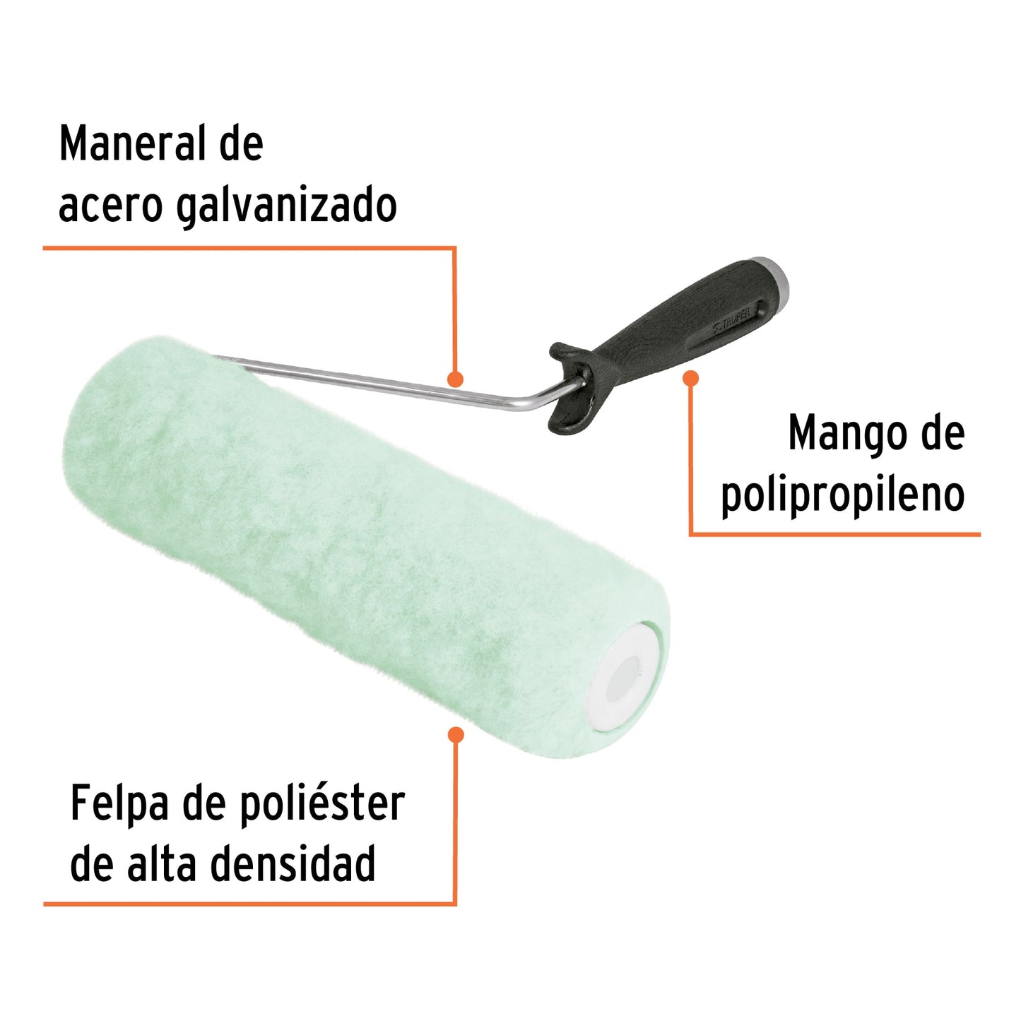 ROPI-915 Rodillo para pintar, felpa 9 x 5/8", lisa