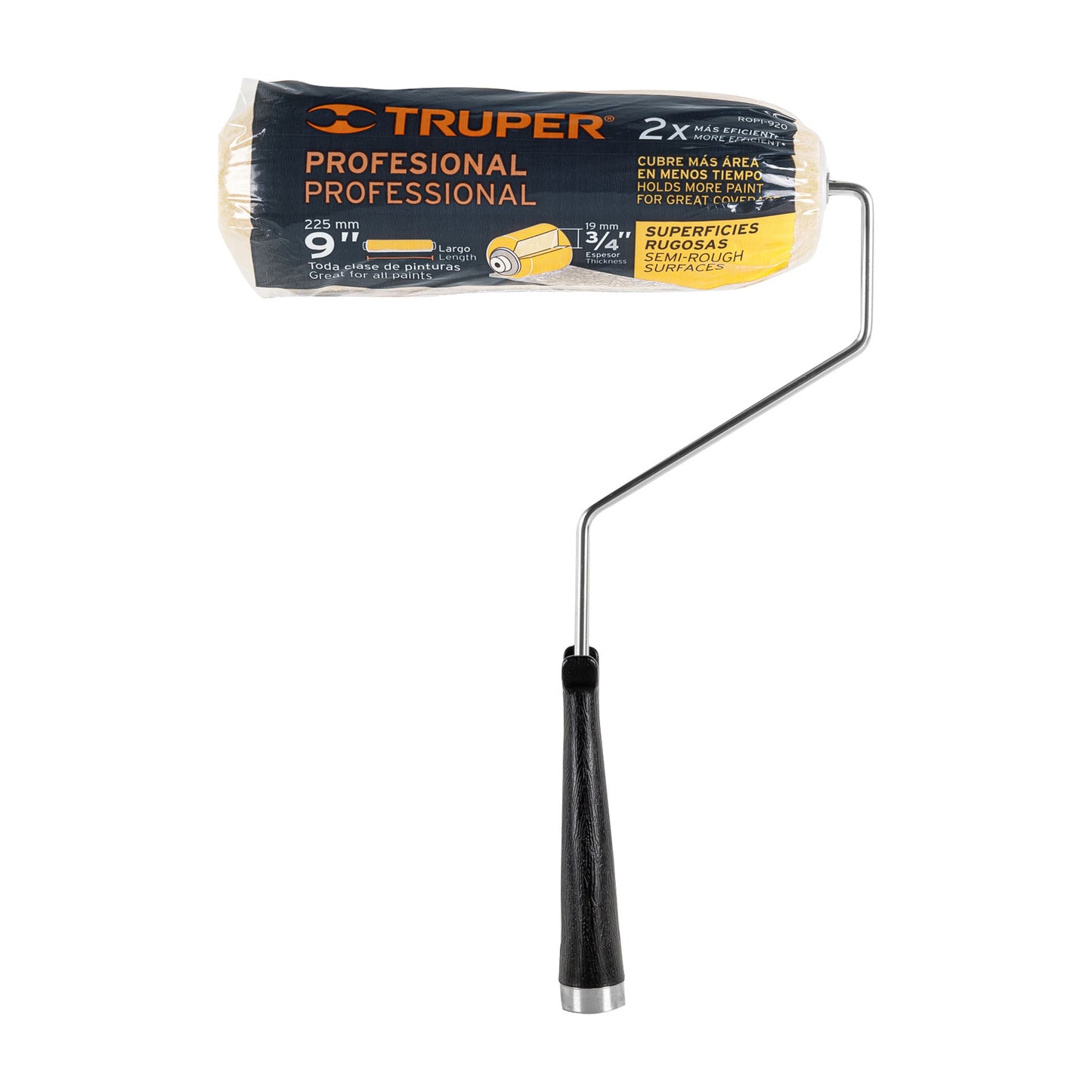 ROPI-920 Rodillo para pintar, felpa 9 x 3/4", semi rugosa