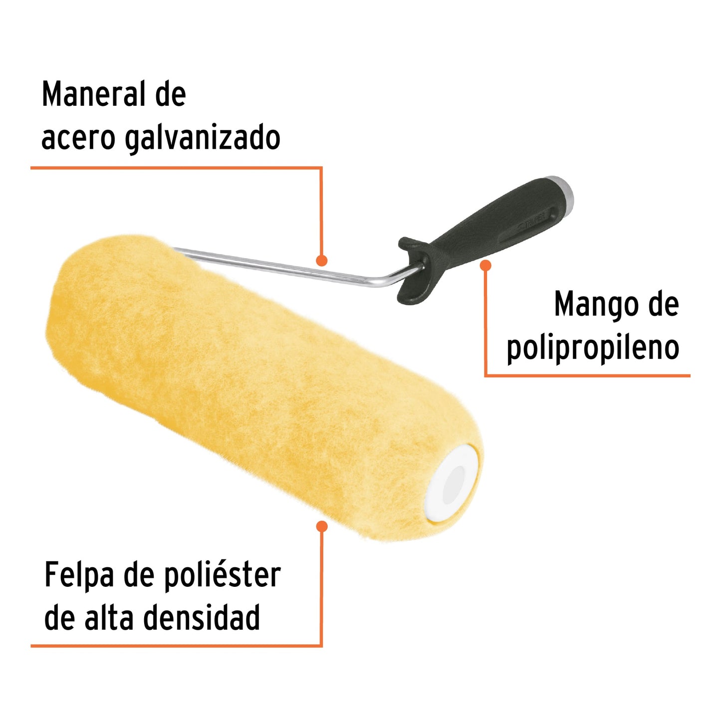 ROPI-920 Rodillo para pintar, felpa 9 x 3/4", semi rugosa