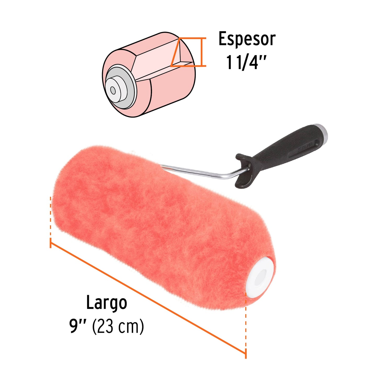 ROPI-930 Rodillo para pintar, 9 x 1-1/4', superficies extra rugosas