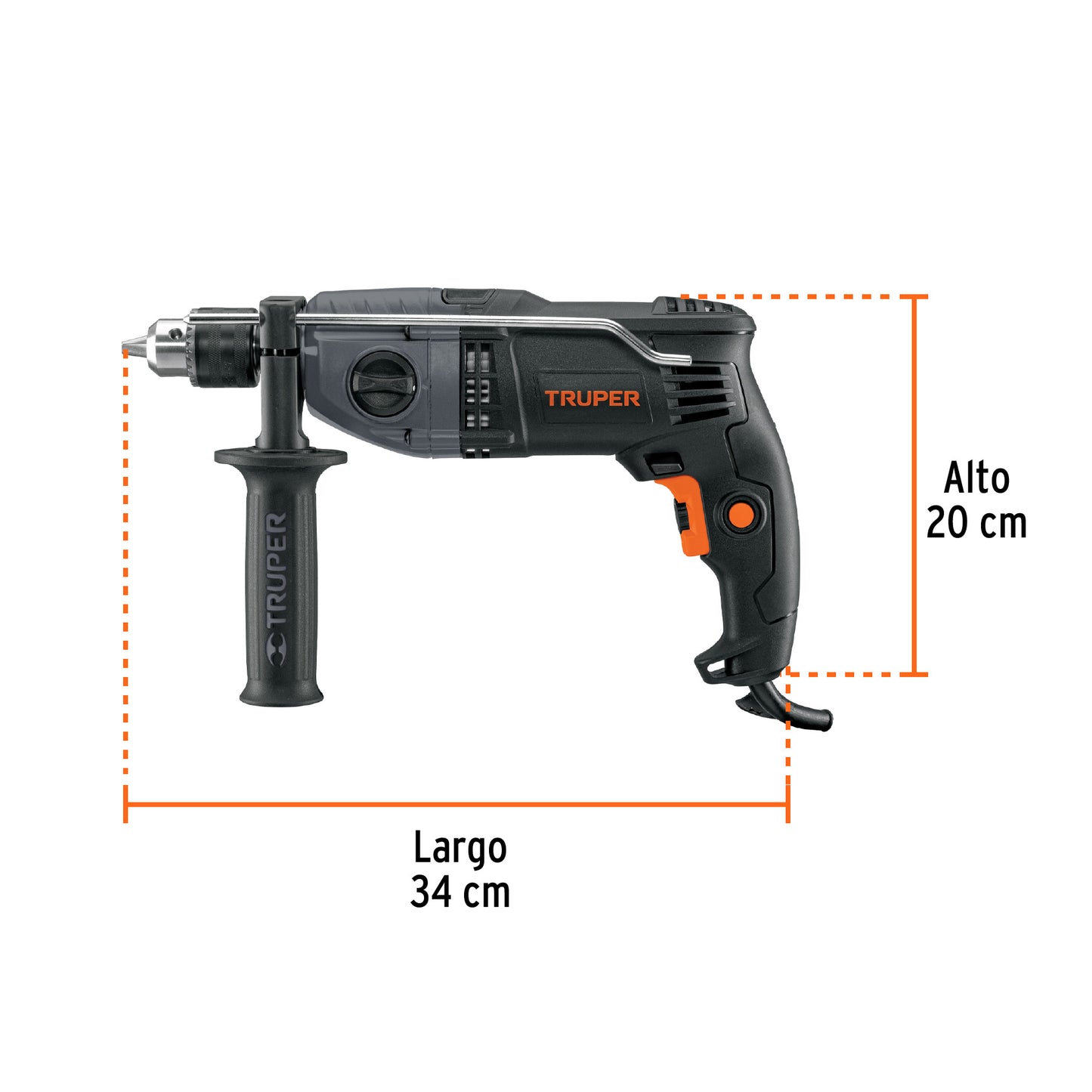 ROTO-1/2N7 Taladro percutor industrial  1/2" 900 W