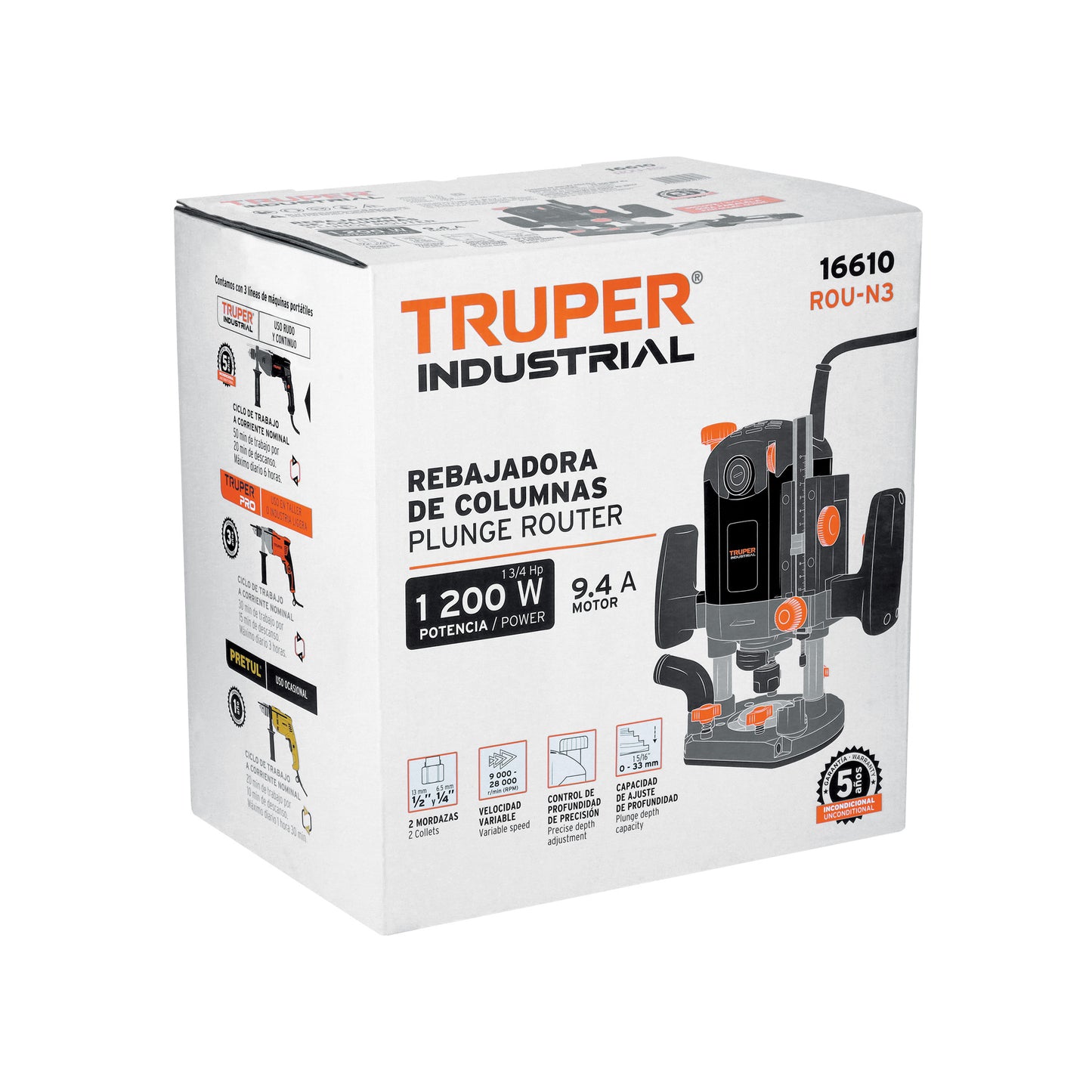 ROU-N3 Ruteadoras industrial 1-3/4 hp