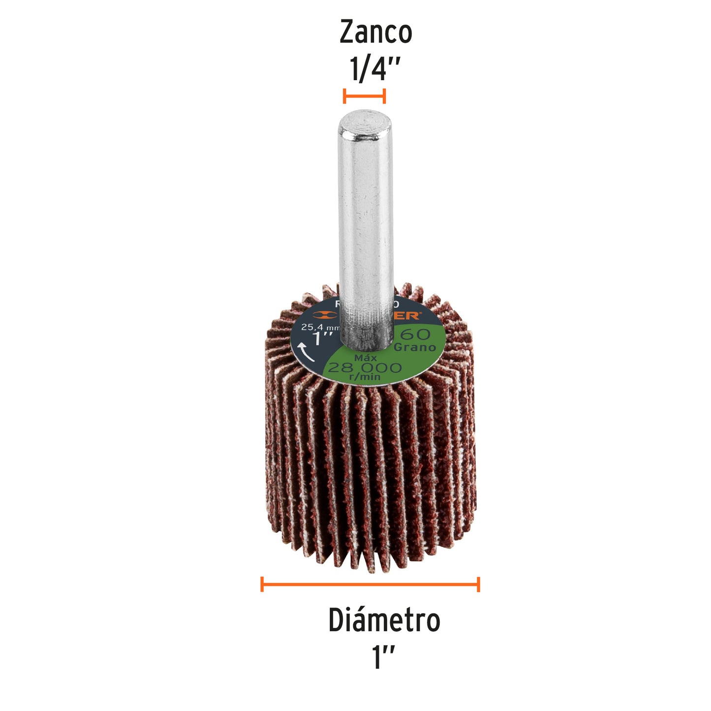 RUFLA-160 Rueda flap de 1", grano 60