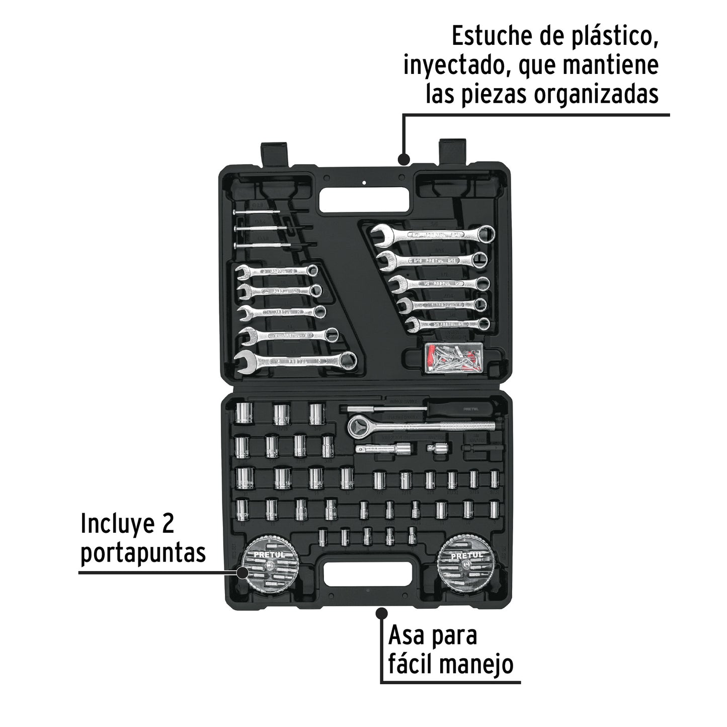 SET-100 Juego de herramientas, 100 piezas, Pretul