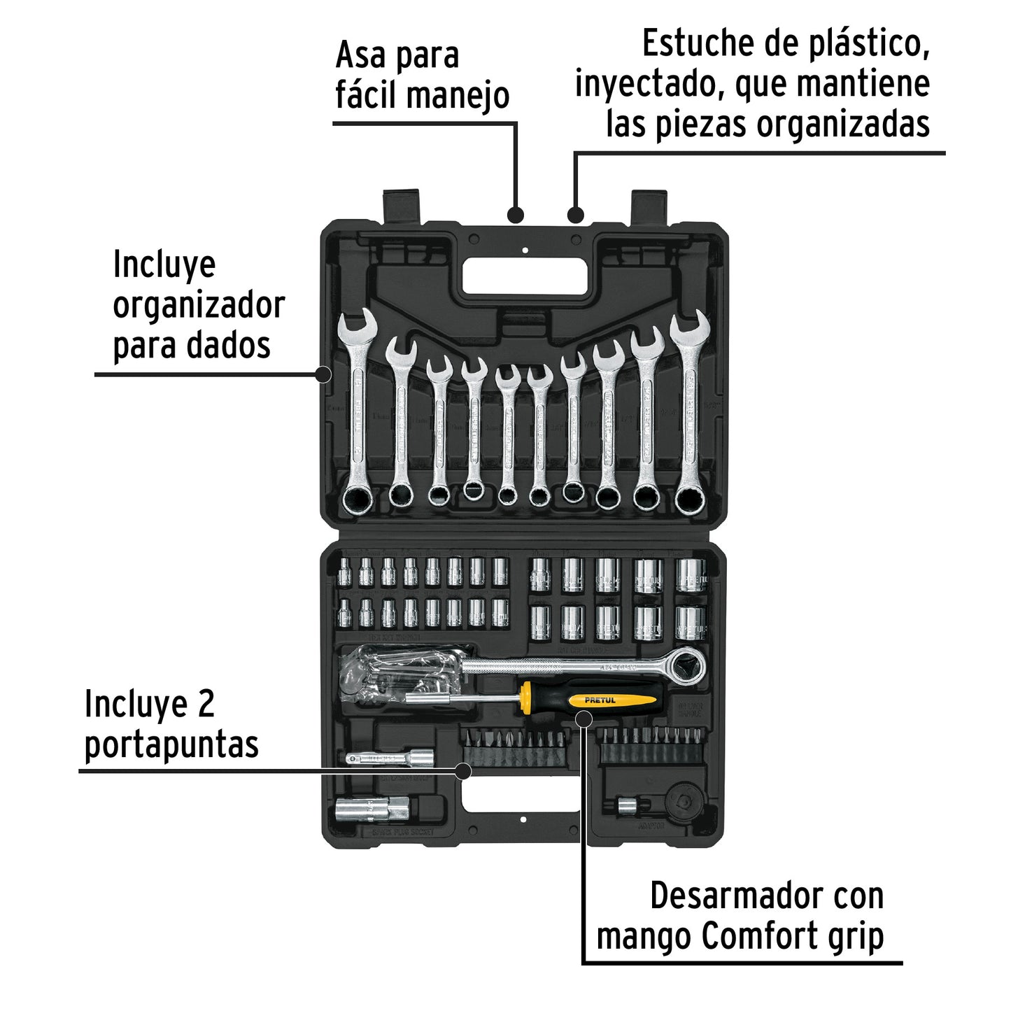 SET-73 Juego de herramientas, 73 piezas, Pretul