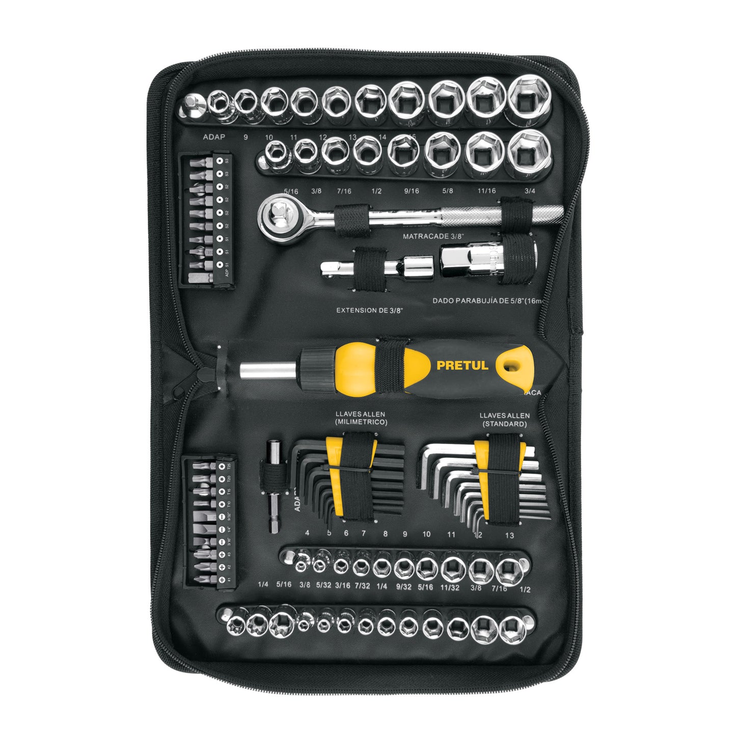 SET-85 Juego de herramientas, 85 piezas, Pretul