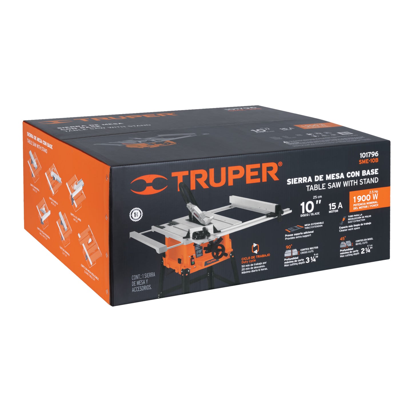 SME-10B Sierra de mesa 10' con base, 2.4 HP